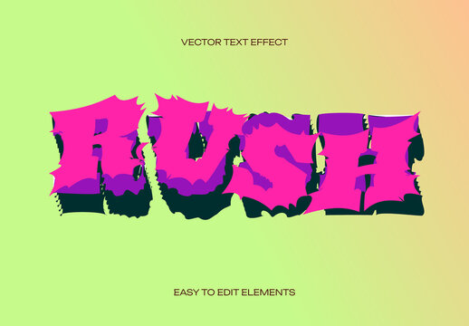 Rush Text Effect Design