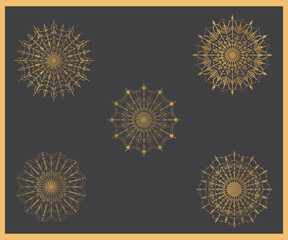 Ornamental Geometric luxury mandala pattern vector design. Set of mandala with floral ornament pattern, Vector mandala relaxation patterns unique design with nature style, Hand drawn pattern,