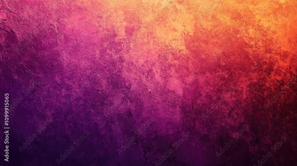 Poster orange and purple abstract gradient background with textured noise effect