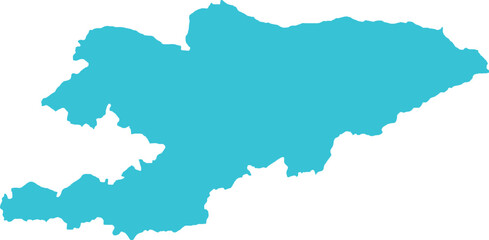 Fototapeta premium Kyrgyzstan MAP in Blue, Country Map, Kyrgyzstan, Border Map, Border line of Kyrgyzstan, Geographic Map