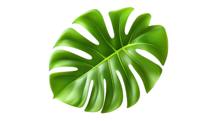 vibrant green monstera leaf with distinctive splits and holes, showcasing its natural beauty and tropical essence. Perfect for botanical and nature themed designs