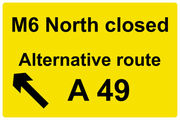 Temporary diversion route sign