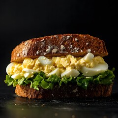 hamburger on black background