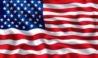 Fototapeta premium Close up studio shot of United States flag in high definition detail, USA