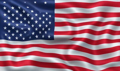 Fototapeta premium Close up studio shot of United States flag in high definition detail, USA
