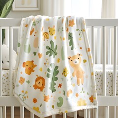 Adorable Baby Nursery Crib Bedding with Cute Animal and Floral Patterns