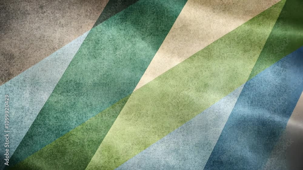 Canvas Prints abstract geometric design featuring layered green and blue shapes in a textured background