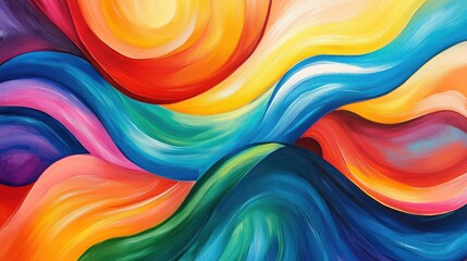 Fototapeta premium Colorful Abstract Waves in Vibrant Swirls and Fluid Formations