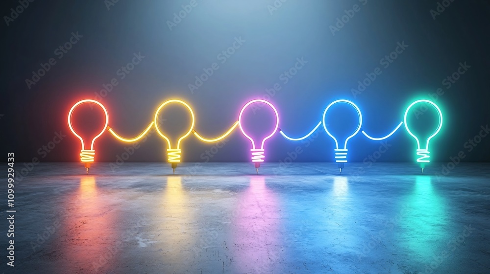 Poster Striking 3D Neon Line Graph Set Against a Sleek High Tech Backdrop Highlighting the Precision and Innovation of Digital Data Visualization