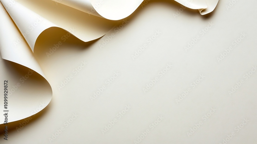 Aufkleber smooth white paper textured background with soft shadows and subtle folds