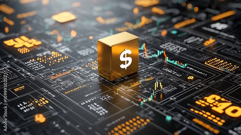 Aufkleber abstract digital rendering showcasing the concept of economic policy shifts represented by moving cu