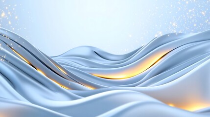 Elegant Abstract Wave Background with Glowing Light Particles for Modern Presentations