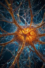 Neural network in orange and blue