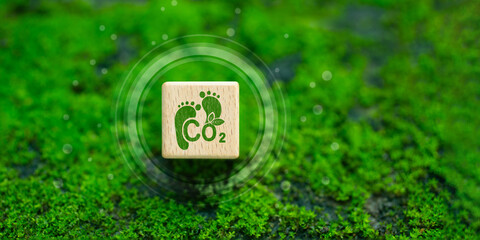 Green CO2 concept, Carbon, Global environmental responsibility in controlling natural pollution....