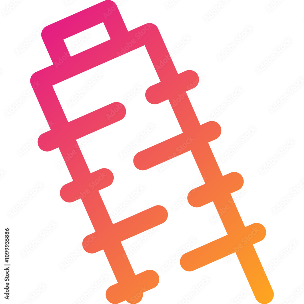 Poster colorful abstract design featuring a stylized ruler or measuring tool on a gradient background