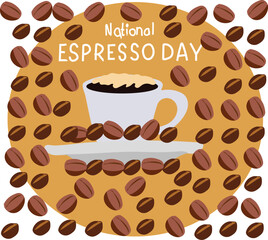 Fototapeta premium national espresso day is celebrated every year on December. 