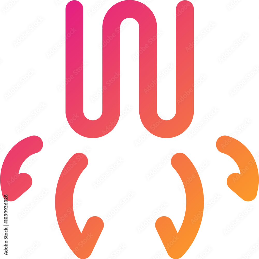 Poster colorful abstract design featuring stylized shapes and patterns in a vibrant gradient hue