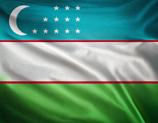 National Uzbekistan flag, official colors and proportion correctly 35562