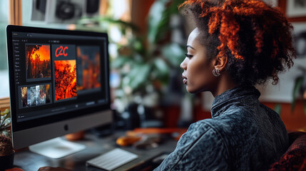 A freelance designer selling creative templates on a C2C platform, with "C2C" appearing in the app’s layout.