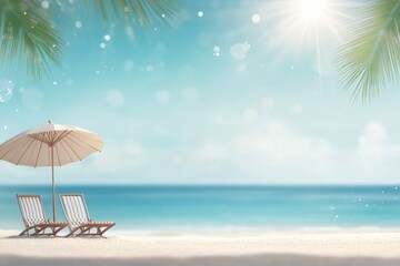 Fototapeta premium Relaxing day at a tropical beach with sun and ocean view