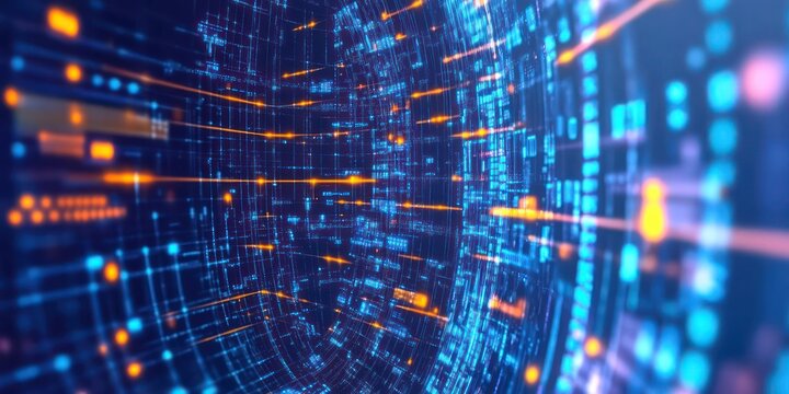  abstract digital background with wide data massive, represented as a 3D space