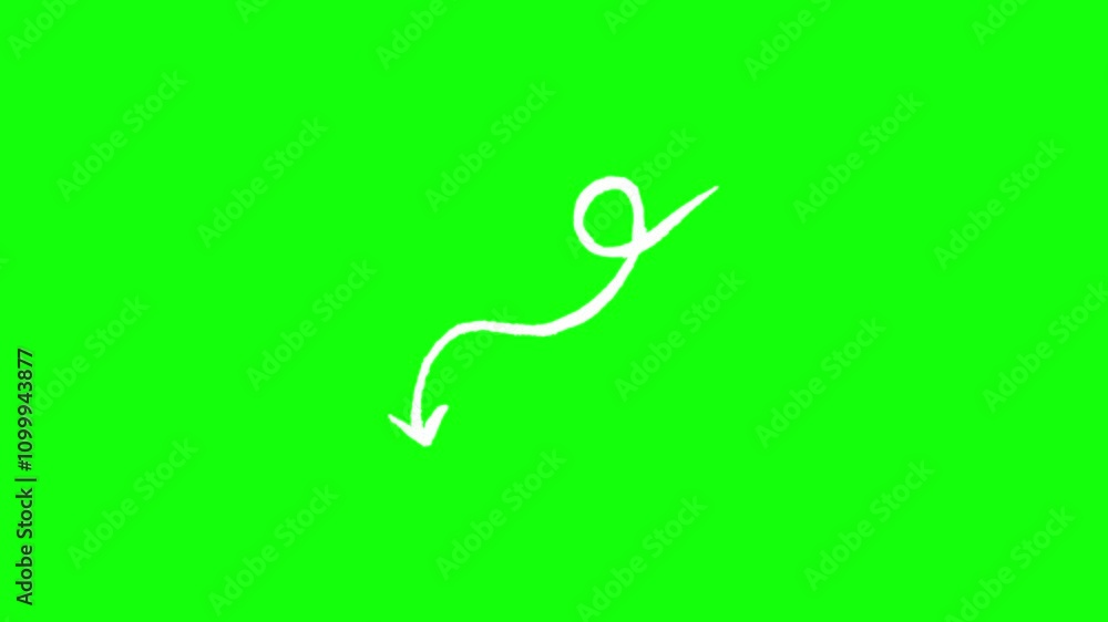 Poster hand drawn arrows icon animation on transparent background. curve arrow icon. arrow, cursor icon.