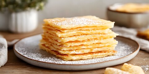 Plate of pancakes for Candlemas, chandeleur