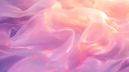Fototapeta premium Iridescent gradient graphic mesh with a soft concept featuring an abstract background and a fantasy paper effect pink blur with a pearlescent texture and violet hues. Ethereal. Illustration