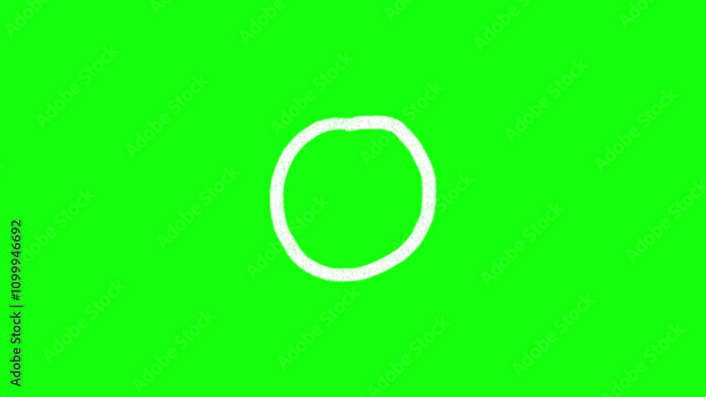 Poster animated hand drawn black circle against white background in loop stop motion animation on transpare