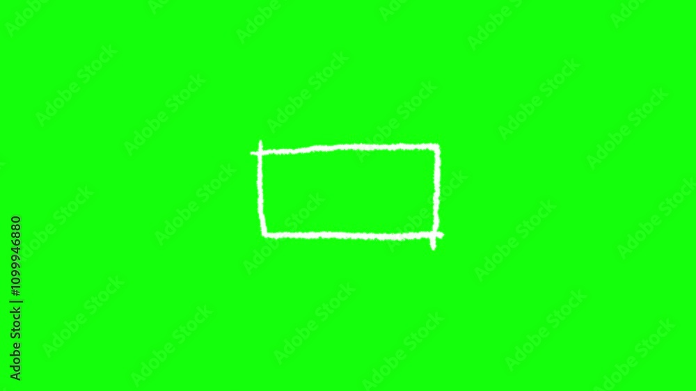 Poster empty narrow rectangle hand drawn against transparent background in loop stop motion animation. scri