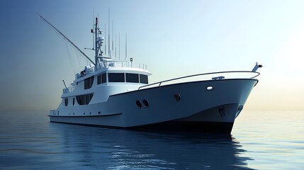30. A sleek, modern fishing boat with integrated sonar, GPS, and electronic navigation systems