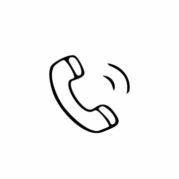 recommend clip art: Minimalist Phone Icon with Ringer - Communication, Call, Support, and Contact Symbol in Line Art