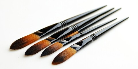 Fototapeta premium Medium size painting brush suitable for various painting techniques, ideal for artists seeking a reliable medium size painting brush to create their art with precision and ease.