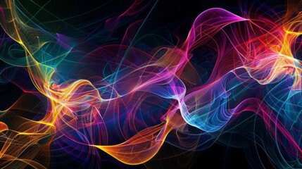 Obraz premium Intricate Digital Abstract Patterns with Interwoven Lines