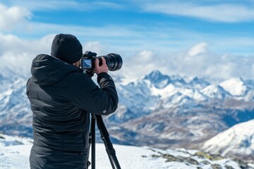 Photographer captures breathtaking mountain landscape during cloudy afternoon