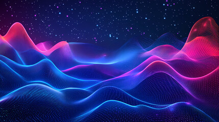 Fototapeta premium Electric dreamscape futuristic abstract landscape with bright neon colors and intricate patterns, generative ai. dreamscape. illustration. Dreamscape. Illustration