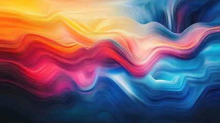 Obraz premium Abstract layers of digital data streams blended with textured paint strokes, in vibrant colors