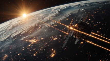 Extraterrestrial satellite and large receiver dish