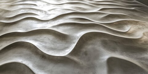 Fototapeta premium Wavy texture on a cement floor creates a unique backdrop, perfect for various artistic and design purposes. This cement floor with wave texture offers intriguing visual possibilities and versatility.