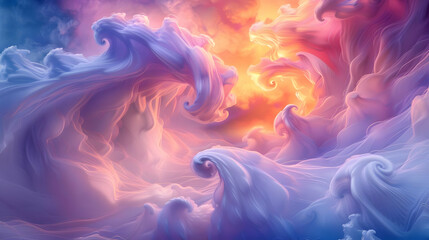 Abstract 3D Swirling Cloudscape Background