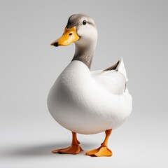 Fototapeta premium Full-body duck showcasing vibrant colors and realistic texture in a natural pose