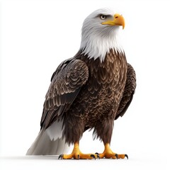 Obraz premium Majestic eagle perched gracefully with folded wings showcasing intricate feather details