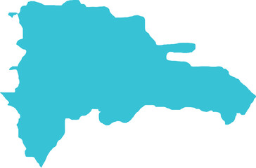 Obraz premium Dominica Republic MAP in Blue, Country Map, Dominica Republic, Border Map, Border line of Dominica Republic, Geographic Map