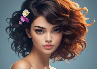 Beautiful woman with hair