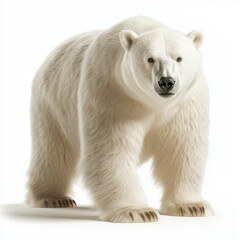 Fototapeta premium Polar bear showcasing strength and on a pristine white background