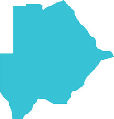 Botswana MAP in Blue, Country Map, Botswana, Border Map, Border line of Botswana, Geographic Map