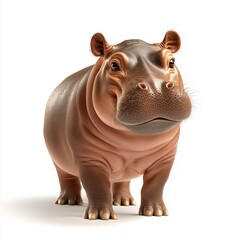 Obraz premium Pygmy hippopotamus showcasing adorable expression and unique texture in natural pose