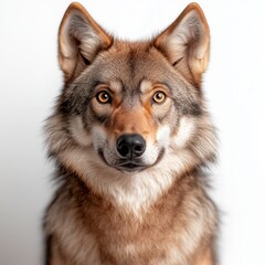 Obraz premium Wolf standing confidently with detailed fur, showcasing strength and beauty in a natural pose