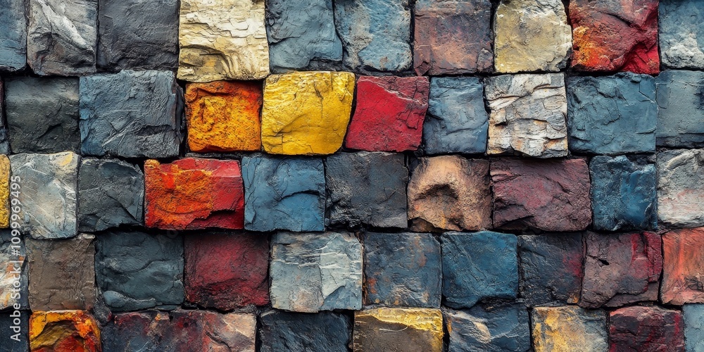 Poster abstract background featuring textured brick elements, providing a visually engaging abstract backgr