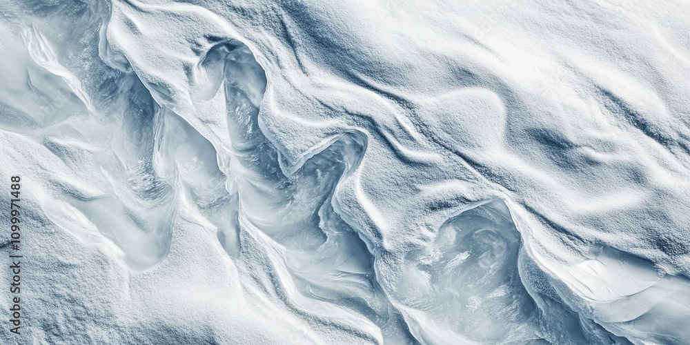 Poster close up of snow ice showcasing intricate patterns and textures. this snow ice composition beautiful